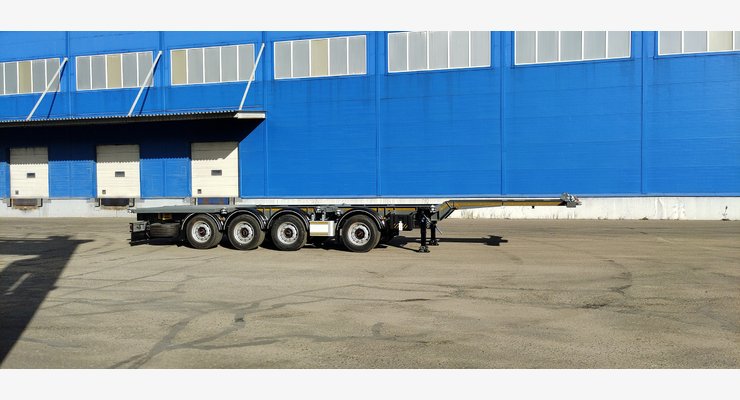 Полуприцеп-контейнеровоз BRAVER BK-424D — боковой вид с платформой