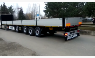 Отгрузка 4-осного бортового полуприцепа 16,5 метров PF-41B STEELBEAR